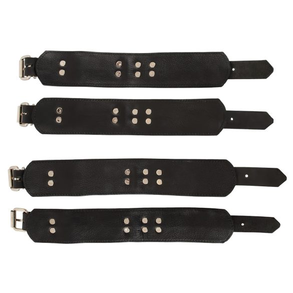 ZADO - set de ataduras para cama - cuero negro