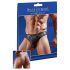 Tanga masculino brillante con inserto transparente (negro) - M