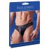 Svenjoyment - tanga brillante con strass y cremallera para hombres (negro) - XL