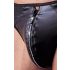 Svenjoyment - tanga brillante con strass y cremallera para hombres (negro) - XL
