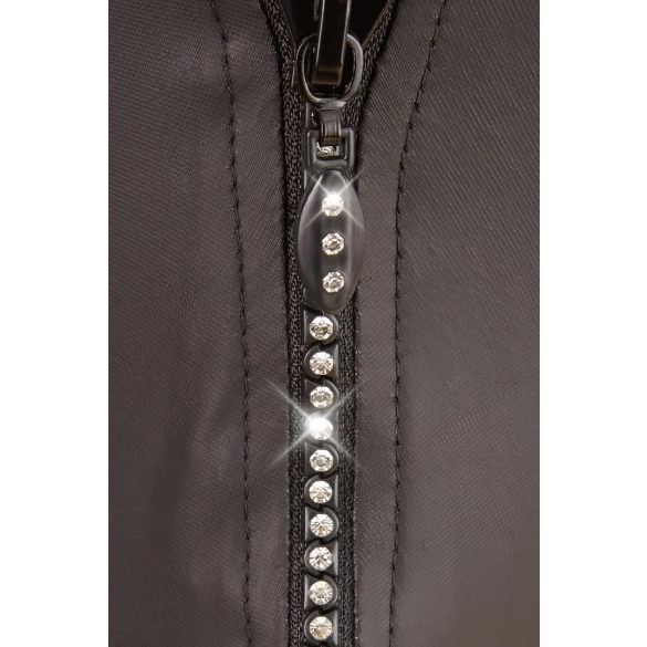 Svenjoyment - tanga hombre brillante con strass y cremallera - negro - XL