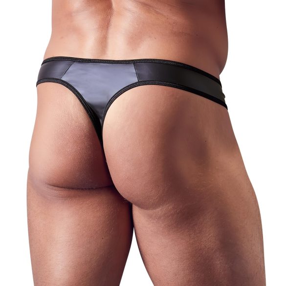 Svenjoyment - tanga hombre brillante con strass y cremallera - negro - XL