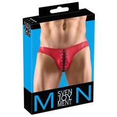   Svenjoyment - Calzoncillo masculino negro con cordones (rojo) - M