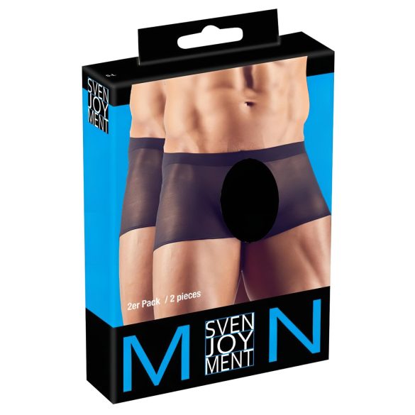 Svenjoyment - juego de bóxers transparentes negros (2 piezas) S-L
