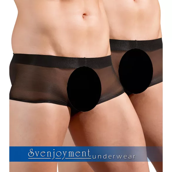 Svenjoyment - Set de boxers negros transparentes de 2 piezas (talla S-L)