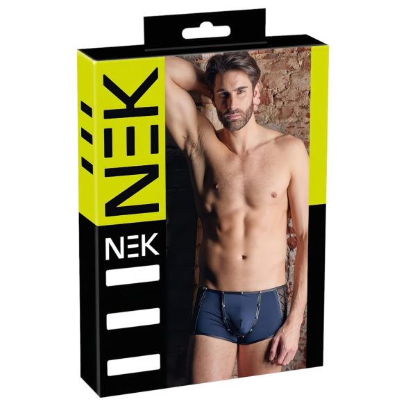 NEK - bóxer azul con cordones y paneles de red en negro