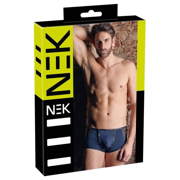 NEK - bóxer azul con cordones y paneles de red en negro - M