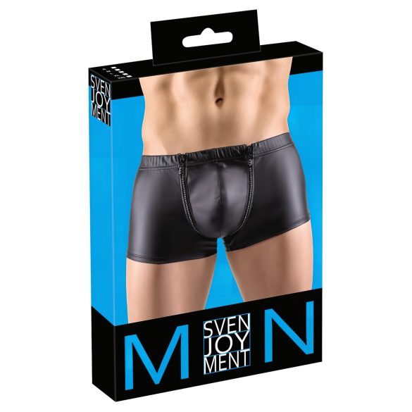 Svenjoyment - bóxer mate con cremallera y strass (negro)