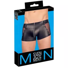   Svenjoyment - bóxer brillante con cremallera para hombre (negro) - XL
