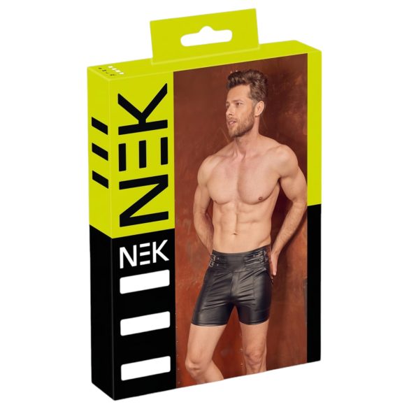 NEK - Pantalones cortos para hombre con cierre de metal (negro) - M