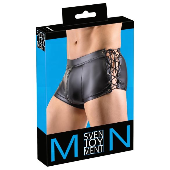 Svenjoyment - bóxer negro mate con cordones laterales - M