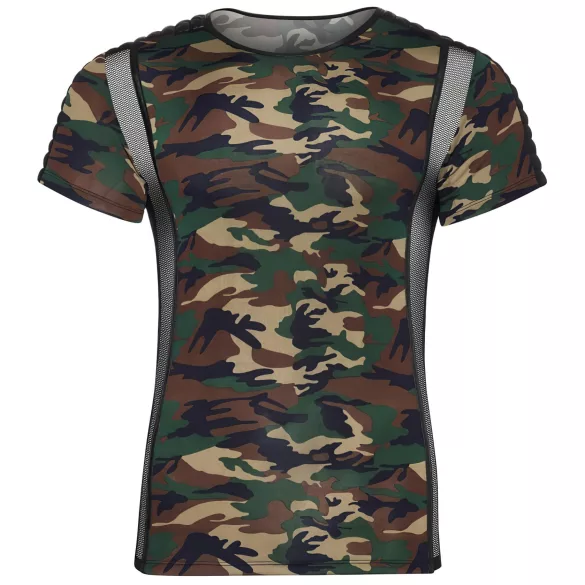 NEK - camiseta para hombre con patrón de camuflaje (verde-marrón)