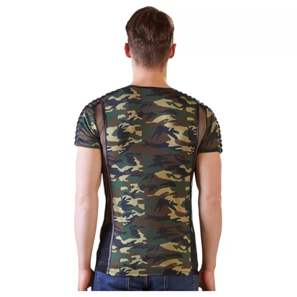 NEK - camiseta para hombre con patrón de camuflaje (verde-marrón)