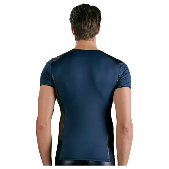 NEK - camiseta masculina sexy con encaje y cordones - negro/azul