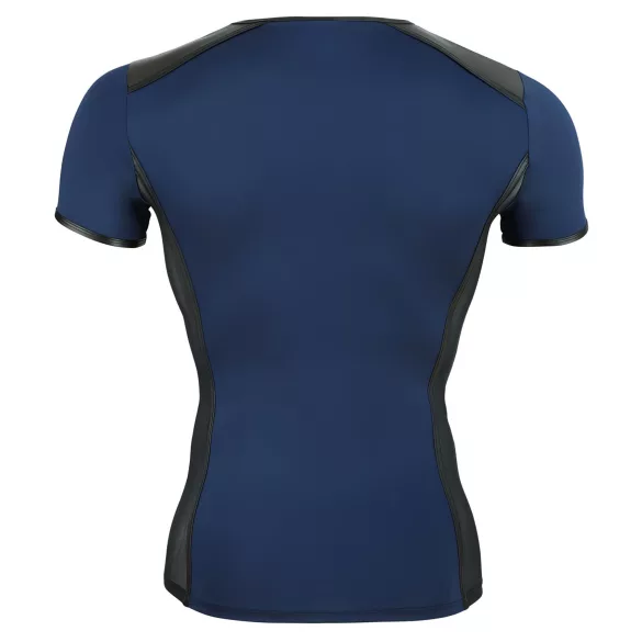 NEK - camiseta masculina sexy con encaje y cordones - negro/azul - M