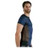 NEK - camiseta masculina sexy con encaje y cordones - negro/azul - L
