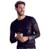 NEK - Camiseta negra manga larga cruzada para hombre - XL