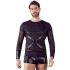 NEK - Camiseta negra manga larga cruzada para hombre - XL