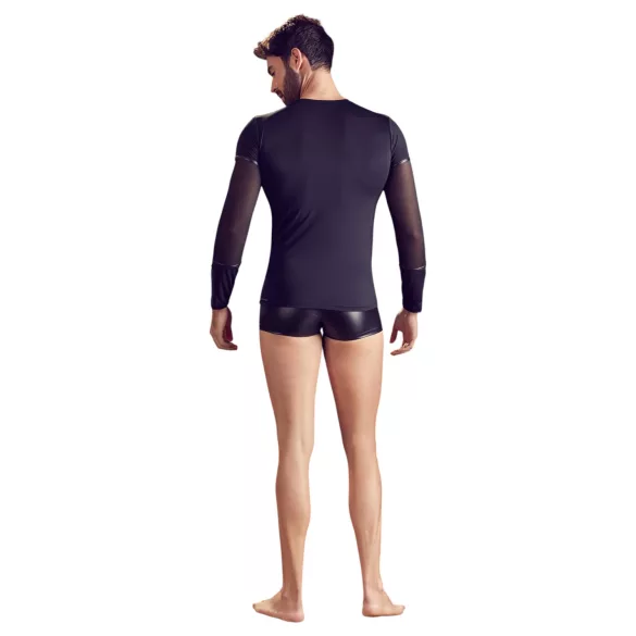 NEK - camiseta negra de manga larga con tirantes cruzados para hombre - XL