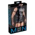 Svenjoyment - top masculino negro sin mangas y con arneses para pecho
