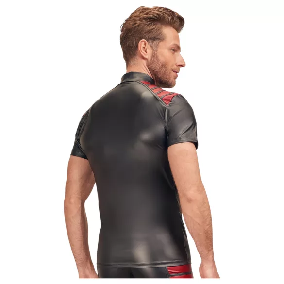 NEK - sudadera hombre cremallera detalle rojo - negro - M
