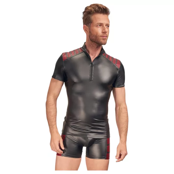 NEK - sudadera hombre cremallera detalle rojo - negro - XL