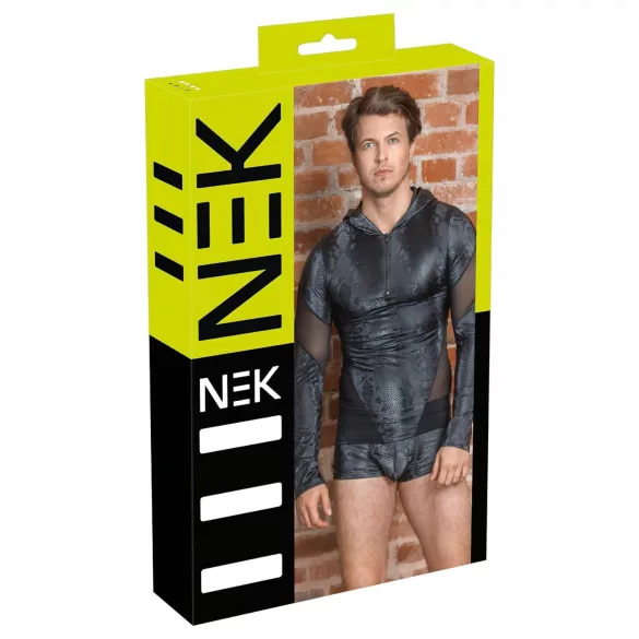 NEK - Sudadera con capucha estampado piel de serpiente (negro)