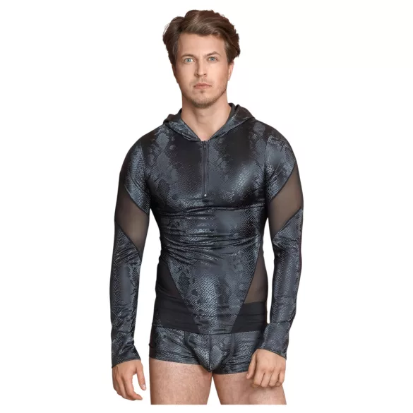 NEK - Sudadera con capucha estampado piel de serpiente (negro)