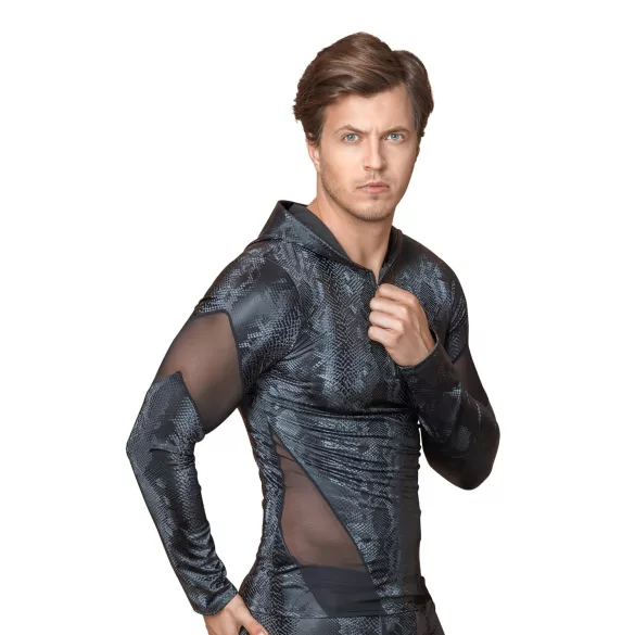 NEK - Sudadera con capucha estampado piel de serpiente (negro)