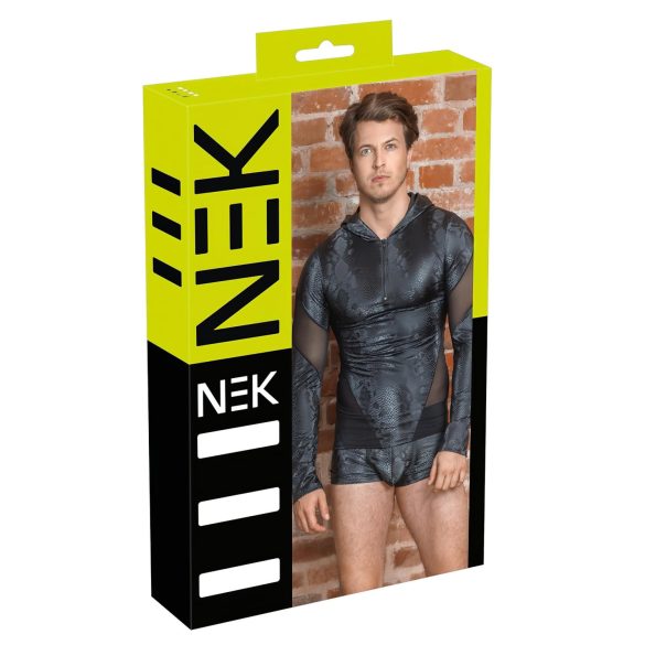 NEK - Sudadera con capucha para hombre con estampado de serpiente (negra) - M