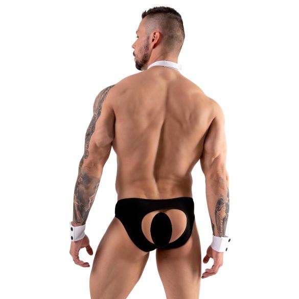 Svenjoyment - tanga de camarero para hombre - set disfraz - negro y blanco