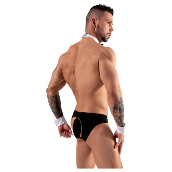 Svenjoyment - tanga de camarero para hombre - set disfraz - negro y blanco