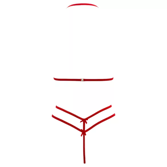 Cottelli - conjunto sujetador abierto de encaje - rojo - M