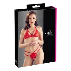 Cottelli - conjunto sujetador abierto de encaje - rojo - L