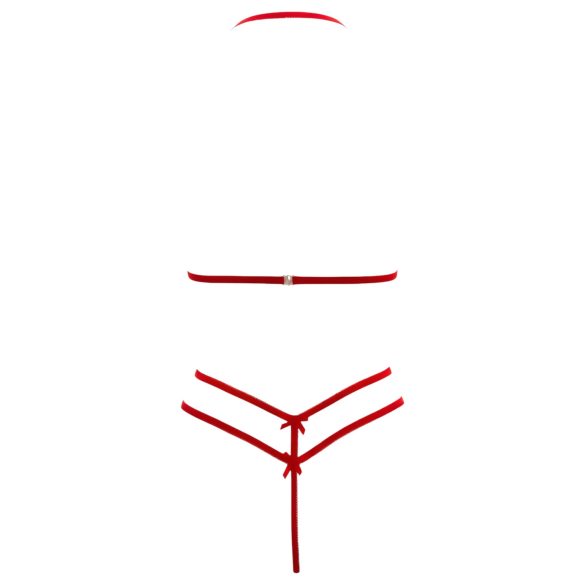 Cottelli - conjunto sujetador abierto de encaje - rojo - XL