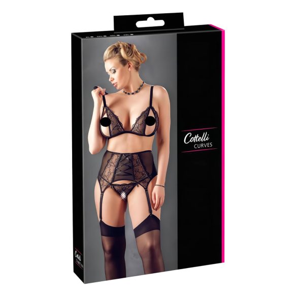 Cottelli Talla Grande - Conjunto de encaje (negro)