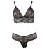 Cottelli Plus Size - conjunto de sujetador de encaje (negro)