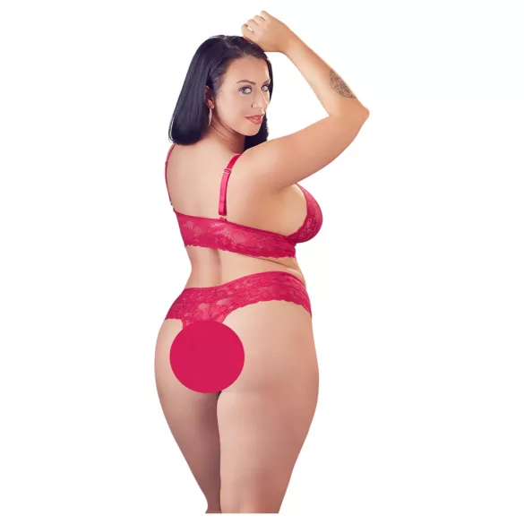 Cottelli Plus Size - conjunto de lencería encaje suave - rojo