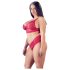Cottelli Plus Size - suave set de encaje (rojo) - 3XL