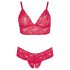 Cottelli Plus Size - suave set de encaje (rojo) - 3XL