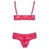 Cottelli Talla Plus - conjunto suave de encaje (rojo) - 4XL