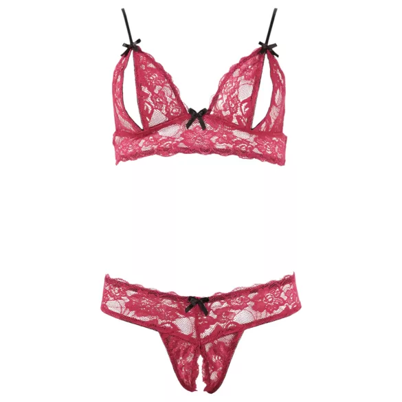 Cottelli - Conjunto de sujetador sexy de encaje - rojo - M
