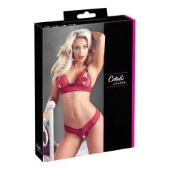 Cottelli - Conjunto de sujetador sexy de encaje - rojo - L