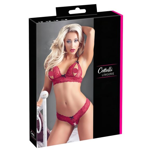 Cottelli - Conjunto lujurioso de encaje rojo - L