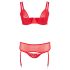 Conjunto de Lencería Ajustable Cottelli Plus Size (Rojo) - 90D/XL