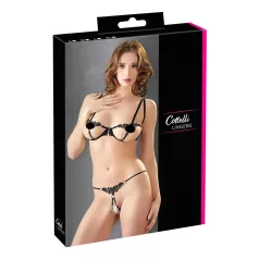   Cottelli - conjunto de sujetador bordado brillante - encaje negro - M