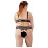 Cottelli Plus Size - set de sujetador con perlas (negro)
