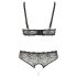 Cottelli Plus Size - set de sujetador con perlas (negro)