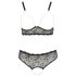 Cottelli Plus Size - set de sujetador con perlas (negro) - XL