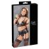 Conjunto Bondage Cottelli - lencería brillante de encaje (4 piezas) - XL